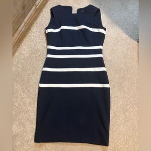 Tommy Hilfiger Navy and White Stripe Sheath Dress size 2